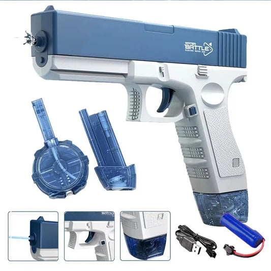 Blue And White Electric Water Gun.
